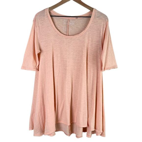 Free People We The Free Scoop Neck‎ Oversized Tunic Top Short Sleeve Pink, Small - Picture 1 of 11